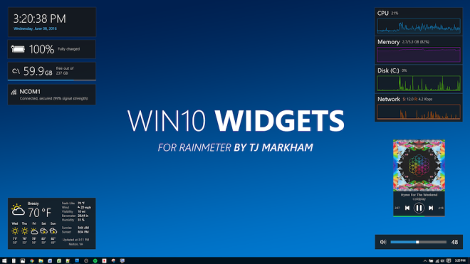 Win10 Widgets Brings System Monitors And Other Native-Looking Tools To Your Desktop
