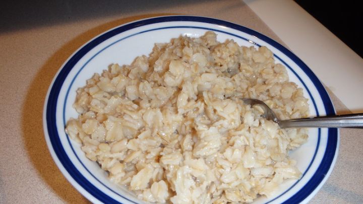 Boost Boring Office Microwave Porridge With Banana On The Bottom