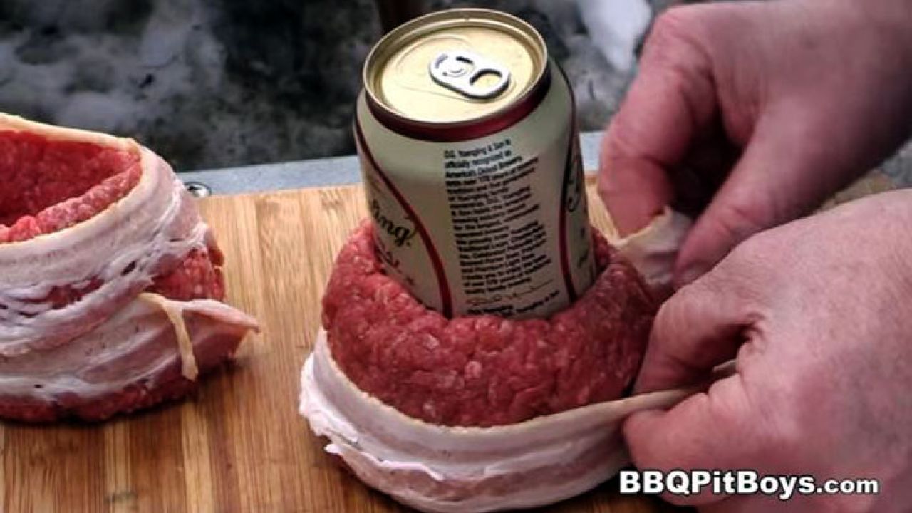 How To Make Beer Can Bacon Burgers