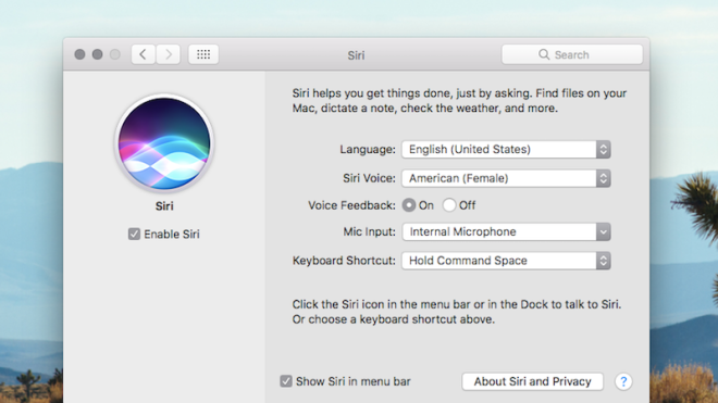 Bring Up Siri On MacOS Sierra With A Keyboard Shortcut