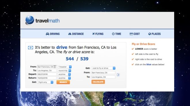 TravelMath Helps You Calculate The True Costs Of Driving Vs Flying