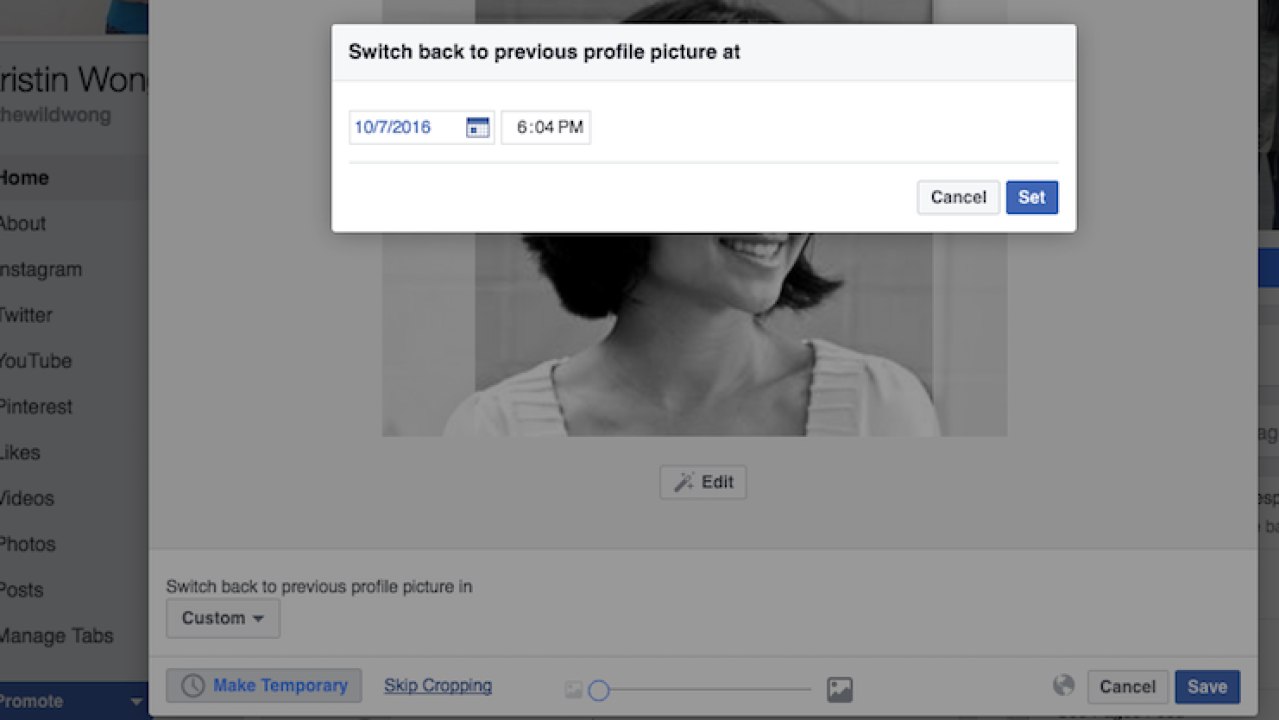 You Can Make Your Facebook Profile Picture Temporary