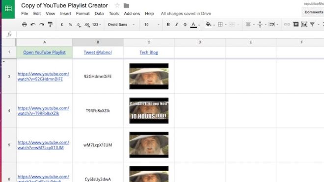 Make Anonymous, Collaborative YouTube Playlists From A Google Spreadsheet
