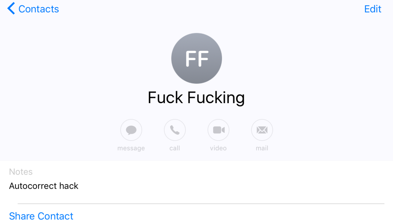 Create Fake Contacts To Fix ‘Ducking’ Autocorrect