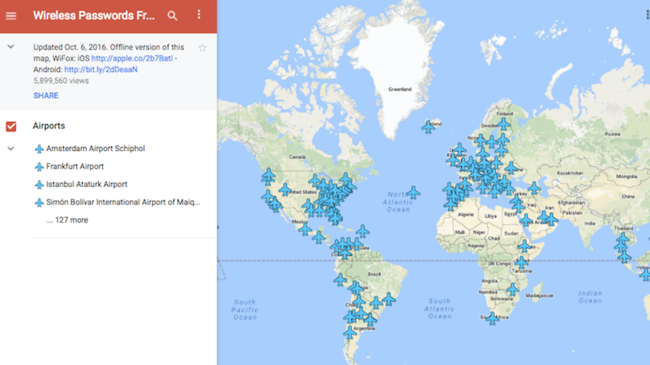 Find Free Airport Wi-Fi With This Interactive Map