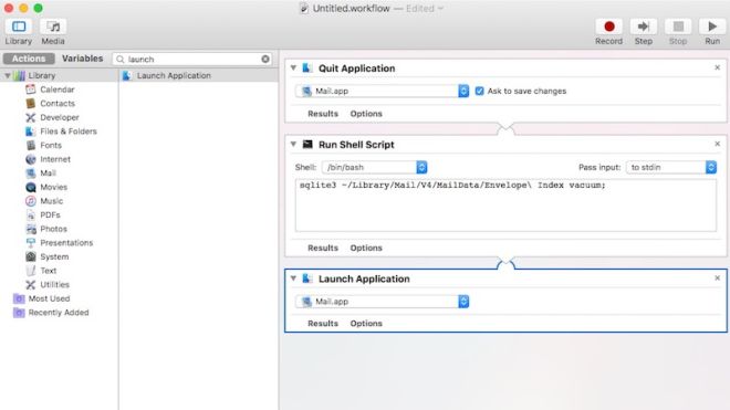 Speed Up Apple Mail With A Database-Cleaning Automator Task