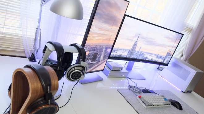 The All-White, Headphone Haven Workspace