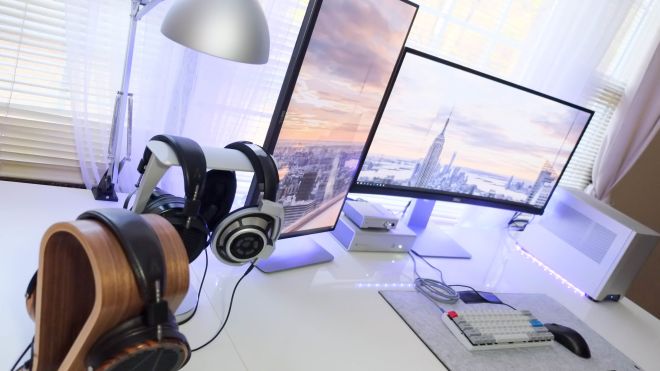 The All-White, Headphone Haven Workspace