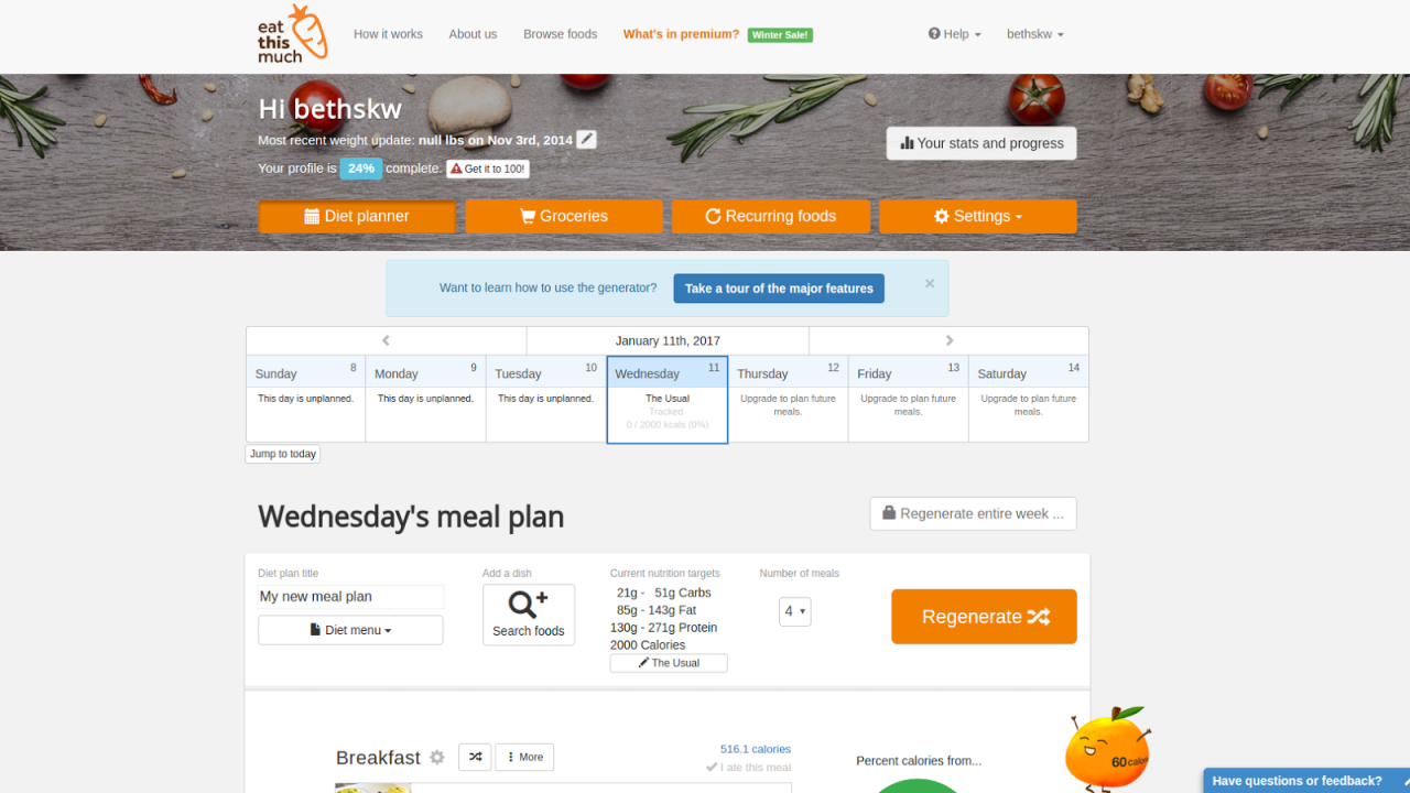 Eat This Much Adds A Calendar And Statistics To Free Accounts