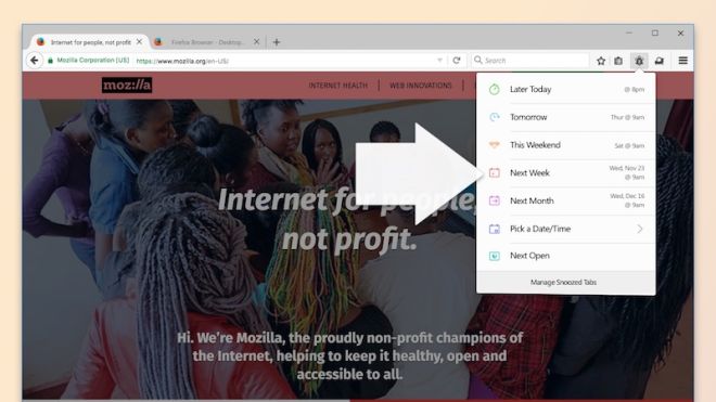 Test Out Firefox’s New Tab Snoozing Feature With Its Test Pilot Extension
