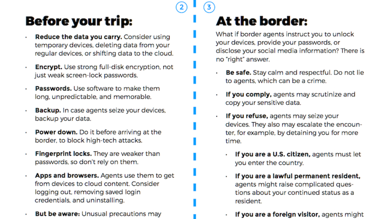 Print Out The EFF’s Border Search Pocket Guide Before You Travel To The US