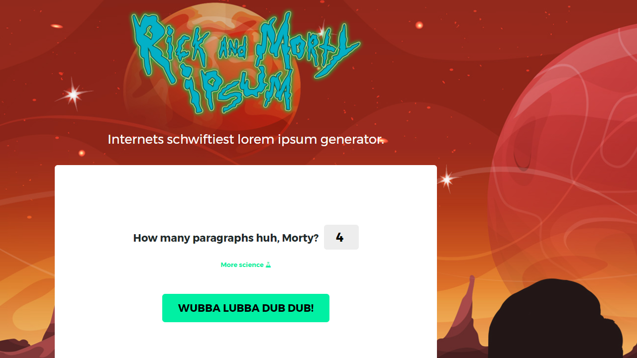 If You’re After Some Lorem Ipsum, Why Not Make It Rick And Morty Themed?