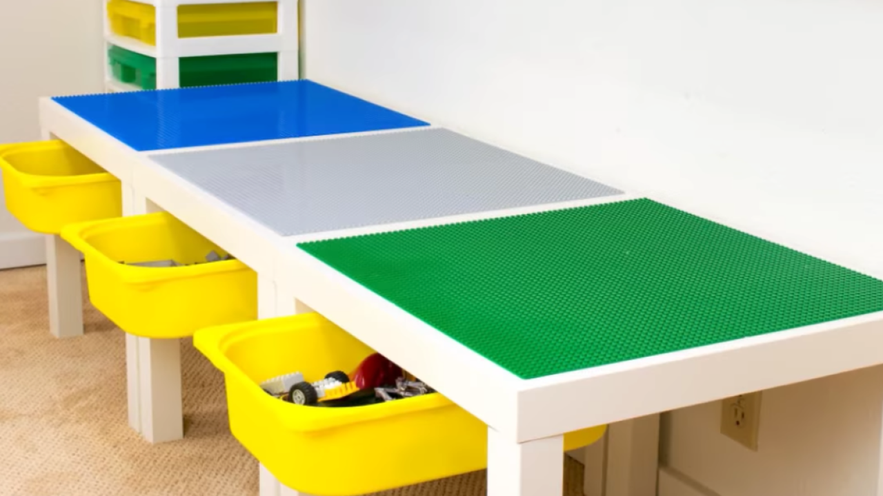 Build Your Kids A LEGO Table With Storage Drawers 