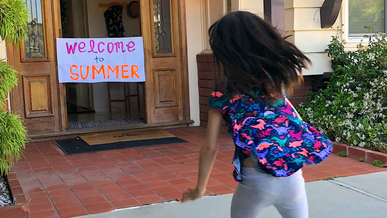 Tape A ‘Finish Line’ To Your Doorway On Your Kid’s Last Day Of School  