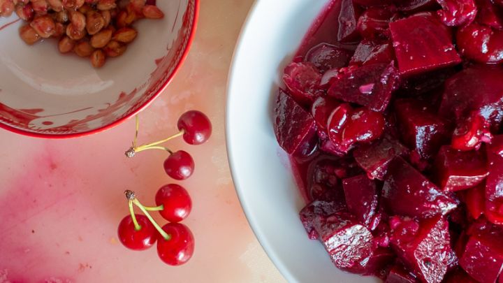 This Beetroot And Sour Cherry Salad Is A Study In Contrasts