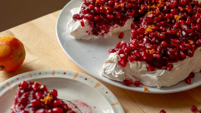 Brighten Up Your Winter Dessert Spread With A Cranberry Pavlova