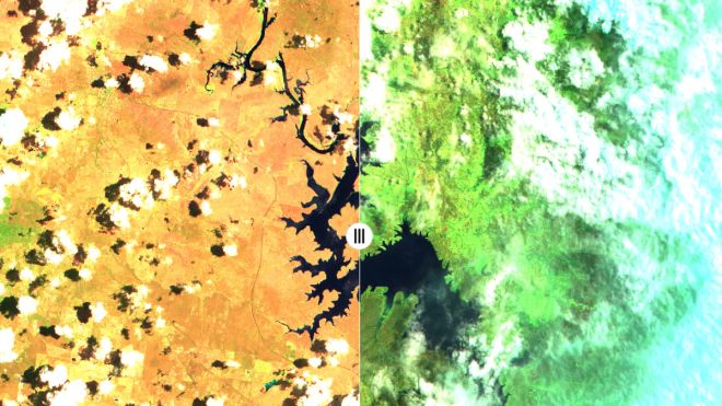 4 Photos From Space That Show Australia Before And After The Recent Rain
