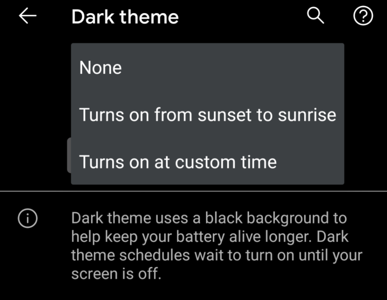 Schedule Dark Mode so that it comes on when it benefits you the most.  (Screenshot: Florence Ion)