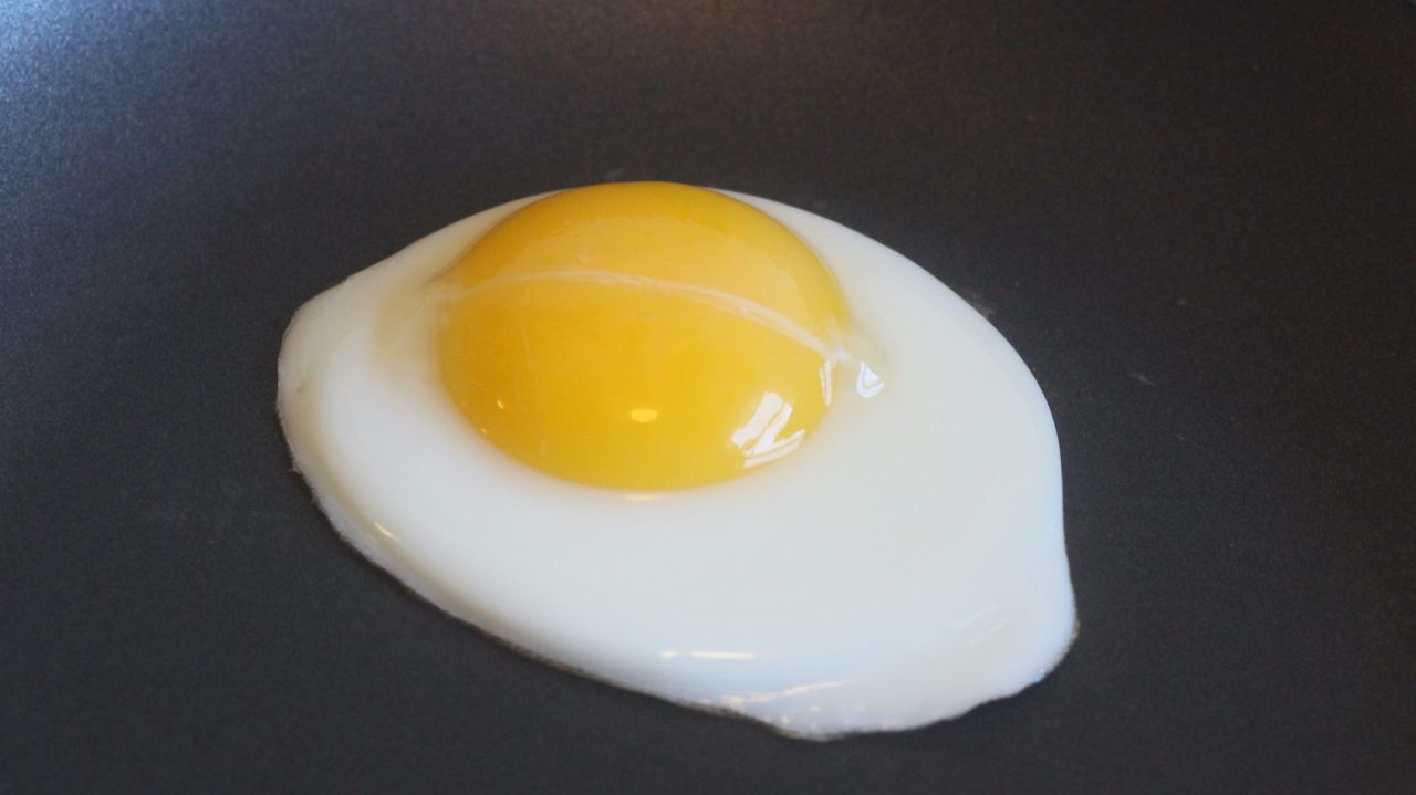 A strained egg (Photo: Claire Lower)