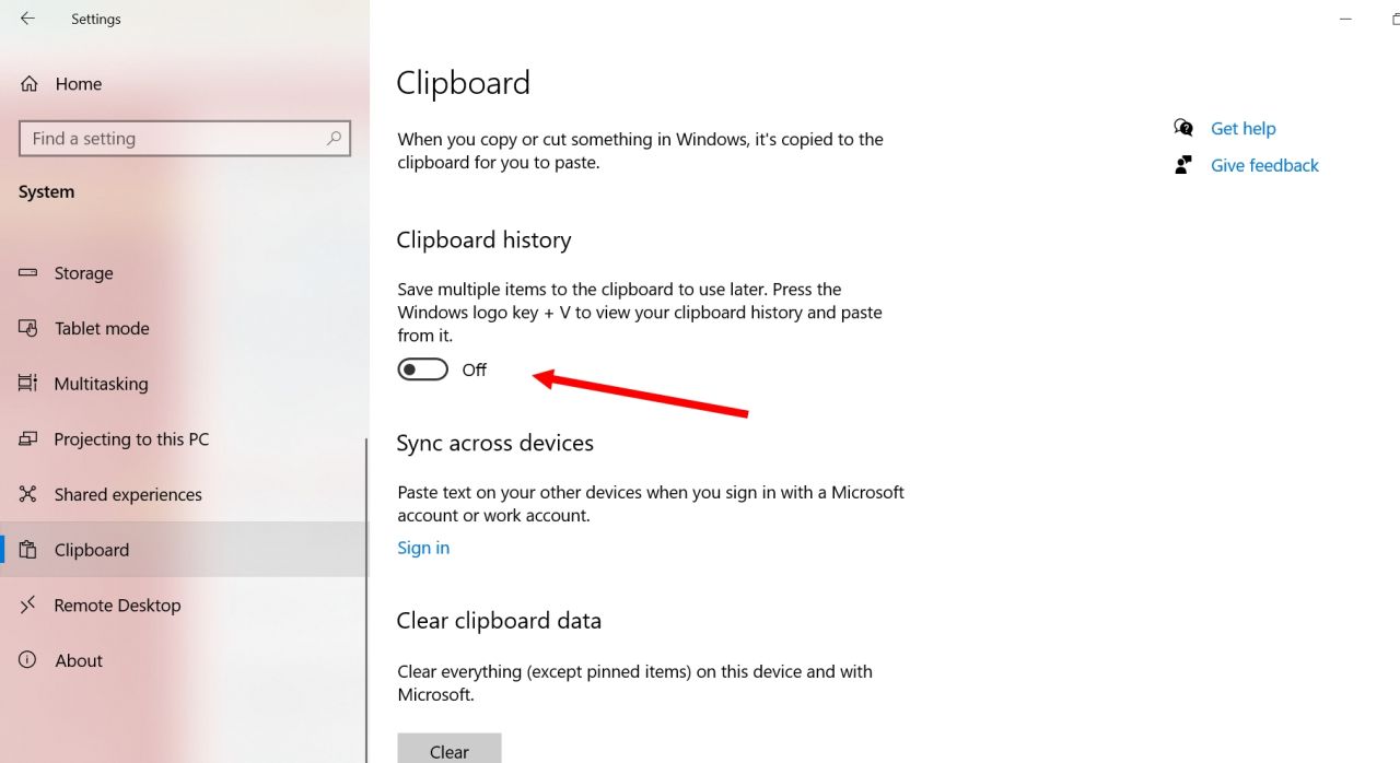 windows 10 copy and paste clipboard feature