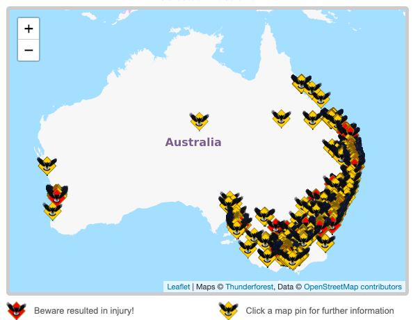 Magpies Swooping Map