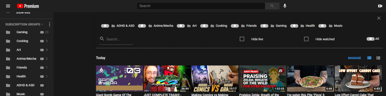 Pocket Tube's option on YouTube's desktop page (Screenshot: Brendan Hesse)