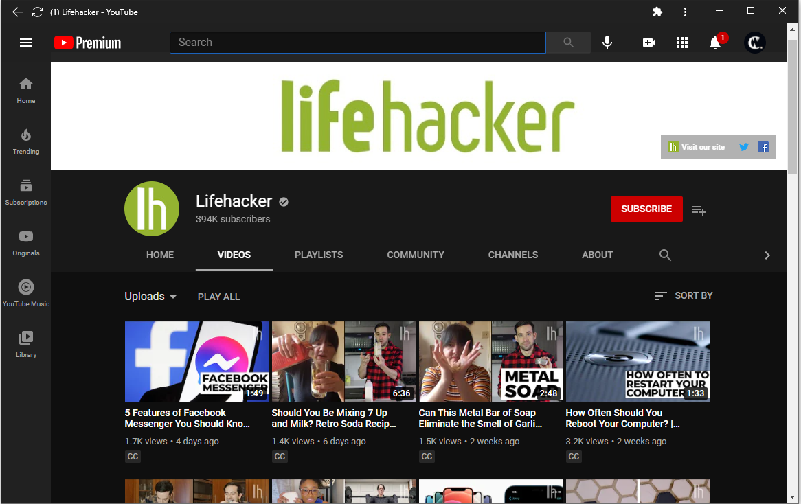 YouTube's PWA looks and works identical to the desktop website. (Screenshot: Brendan Hesse)