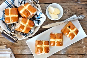 Hot Cross Bun Bread and Butter Pudding