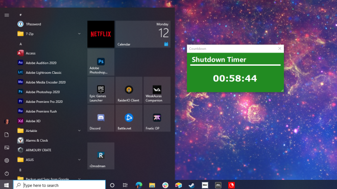 How to Shut Down Windows 10 With a Timer