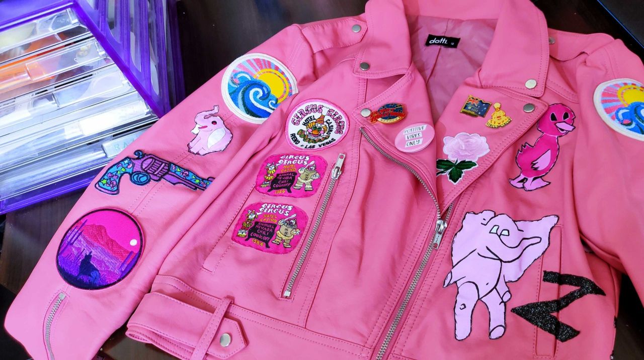 customise jackets diy pink