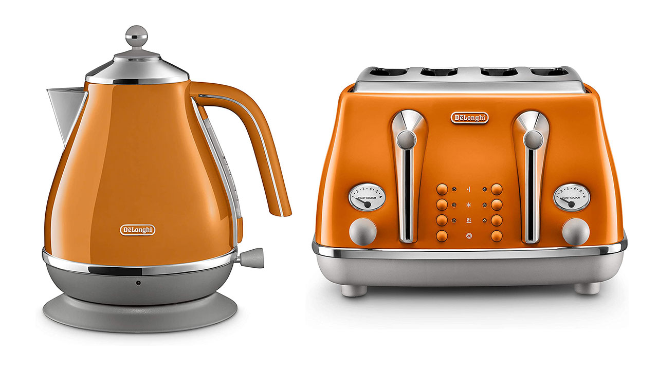 orange toaster & kettle sets