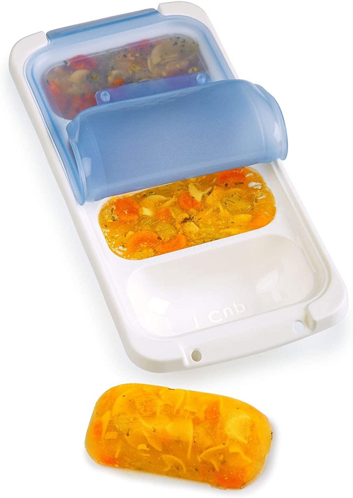 Webake silicone freezer 1 cup portion ice cube tray with lid,BPA Free