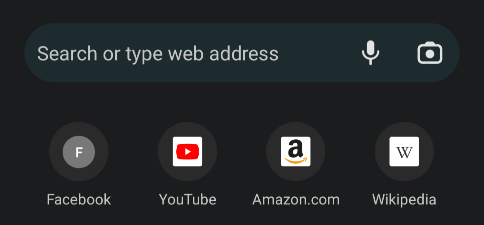 Chrome Canary search with a blue wallpaper (dark mode).  (Screenshot: Jake Peterson)