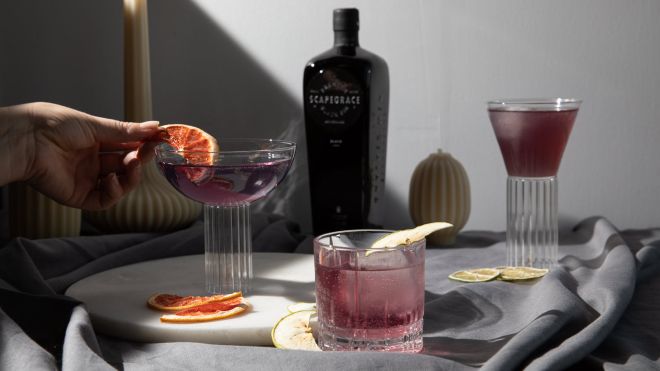 These Black Gin Cocktails Change Colour as You Build Them