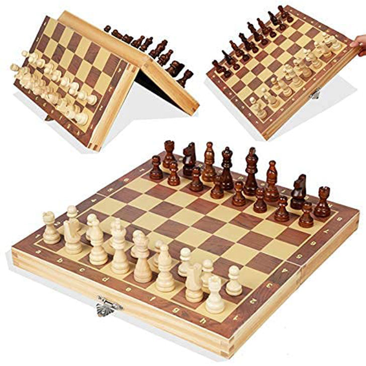 Chess Game for Adults and for Children with Amazinggirl Wooden Chess Set Board 