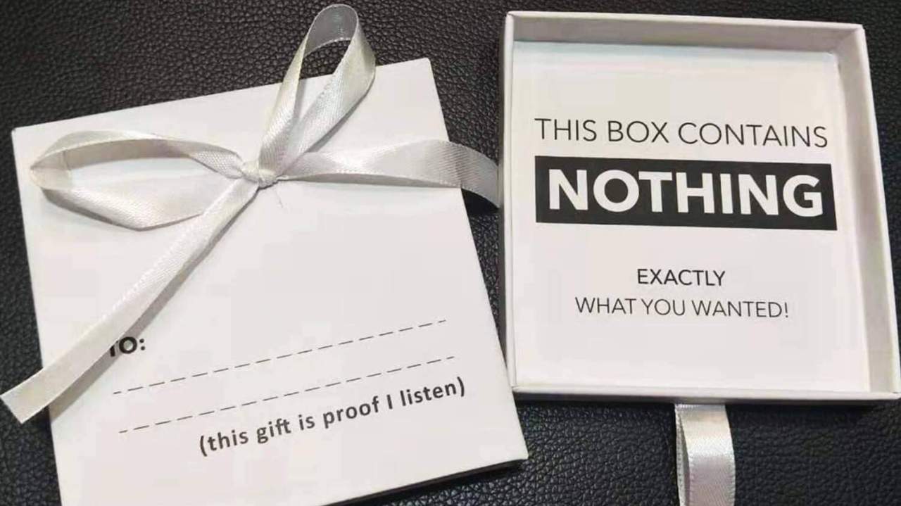 Secret Santa Gifts Gift of Nothing