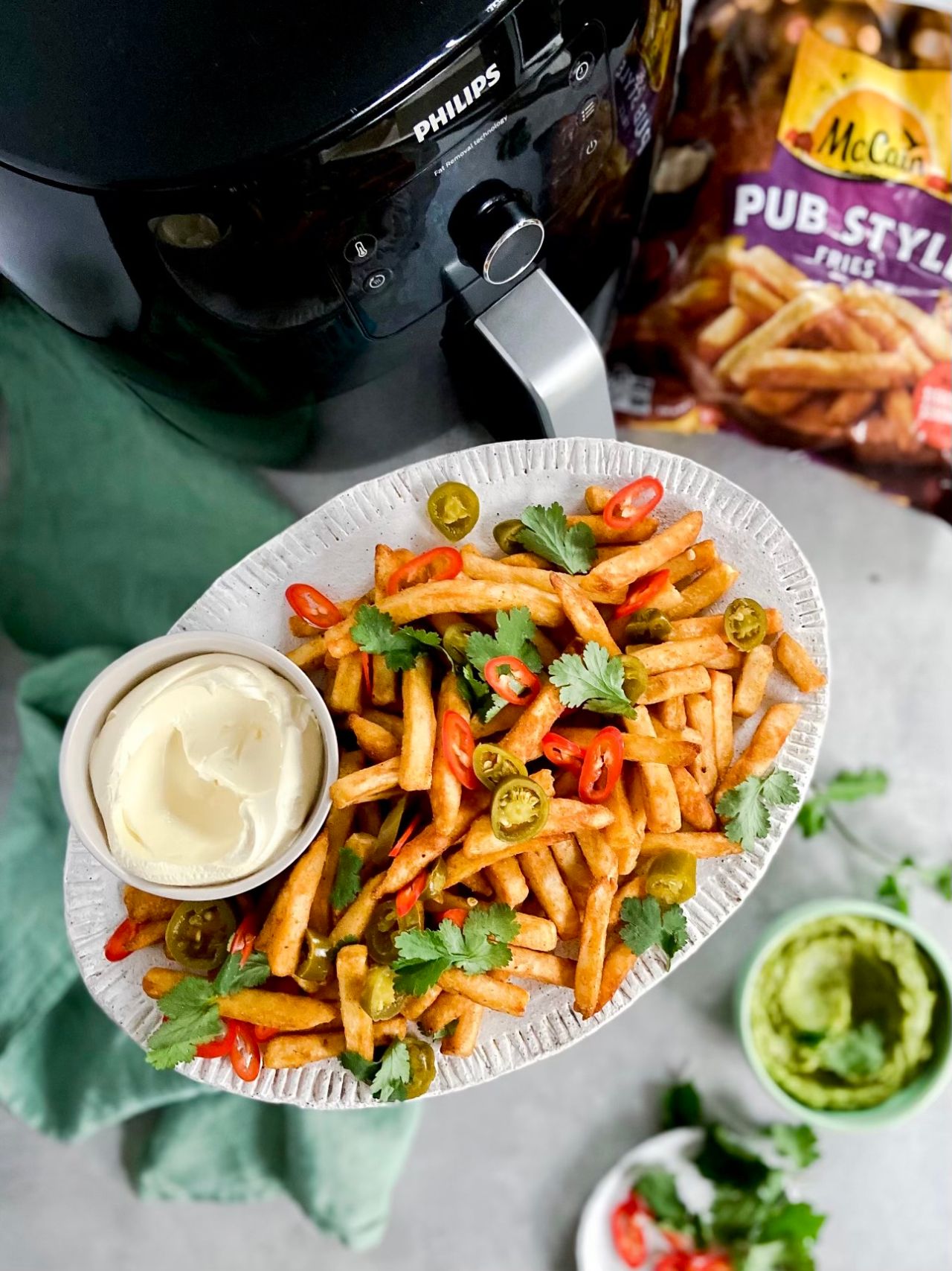 Mexican loaded pub fries in air fryer