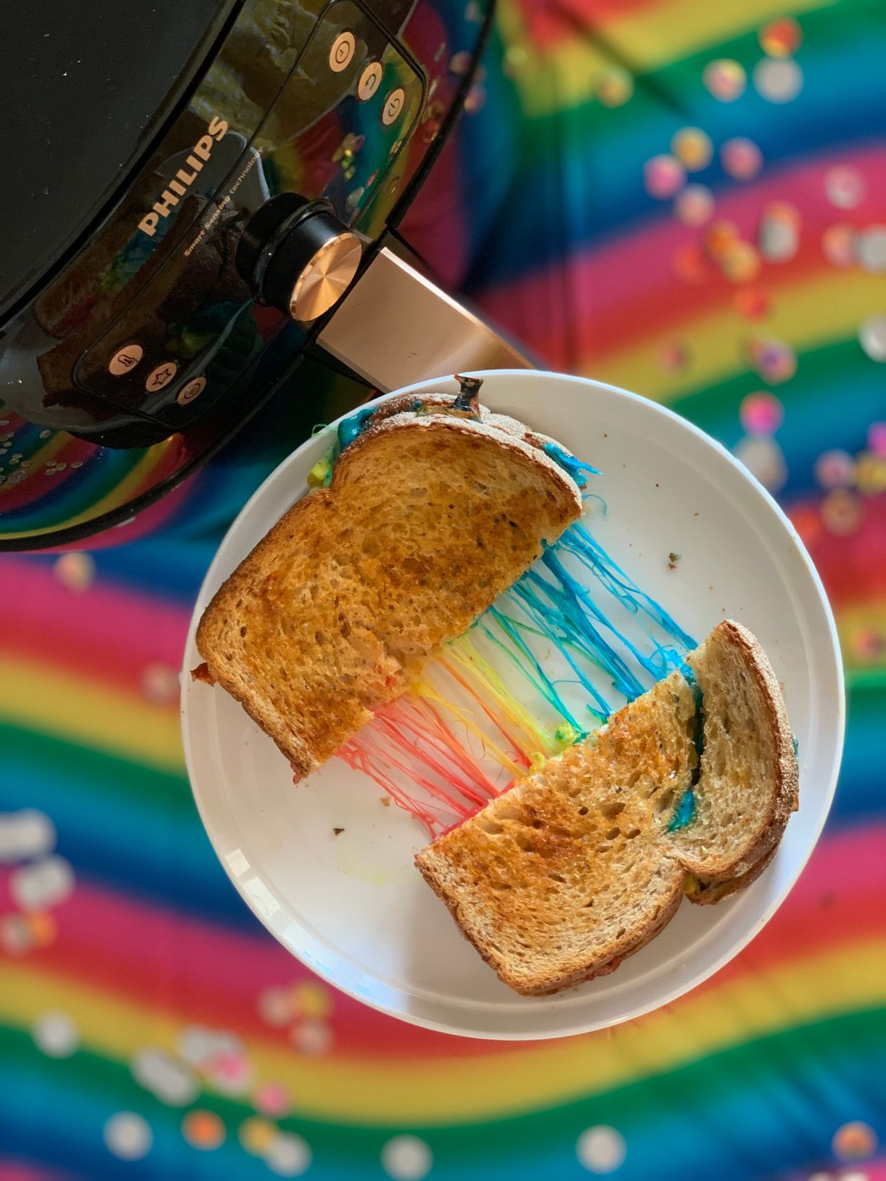 Rainbow toastie recipe