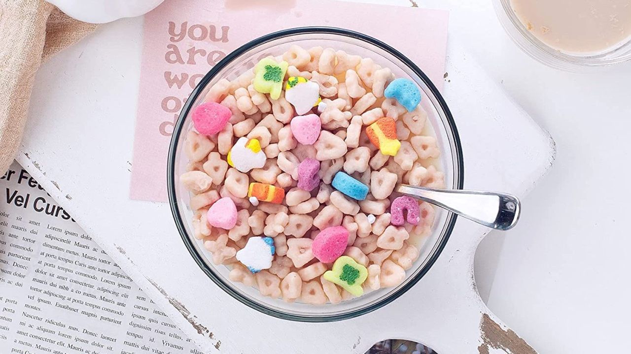 Lucky Charms cereal bowl candle