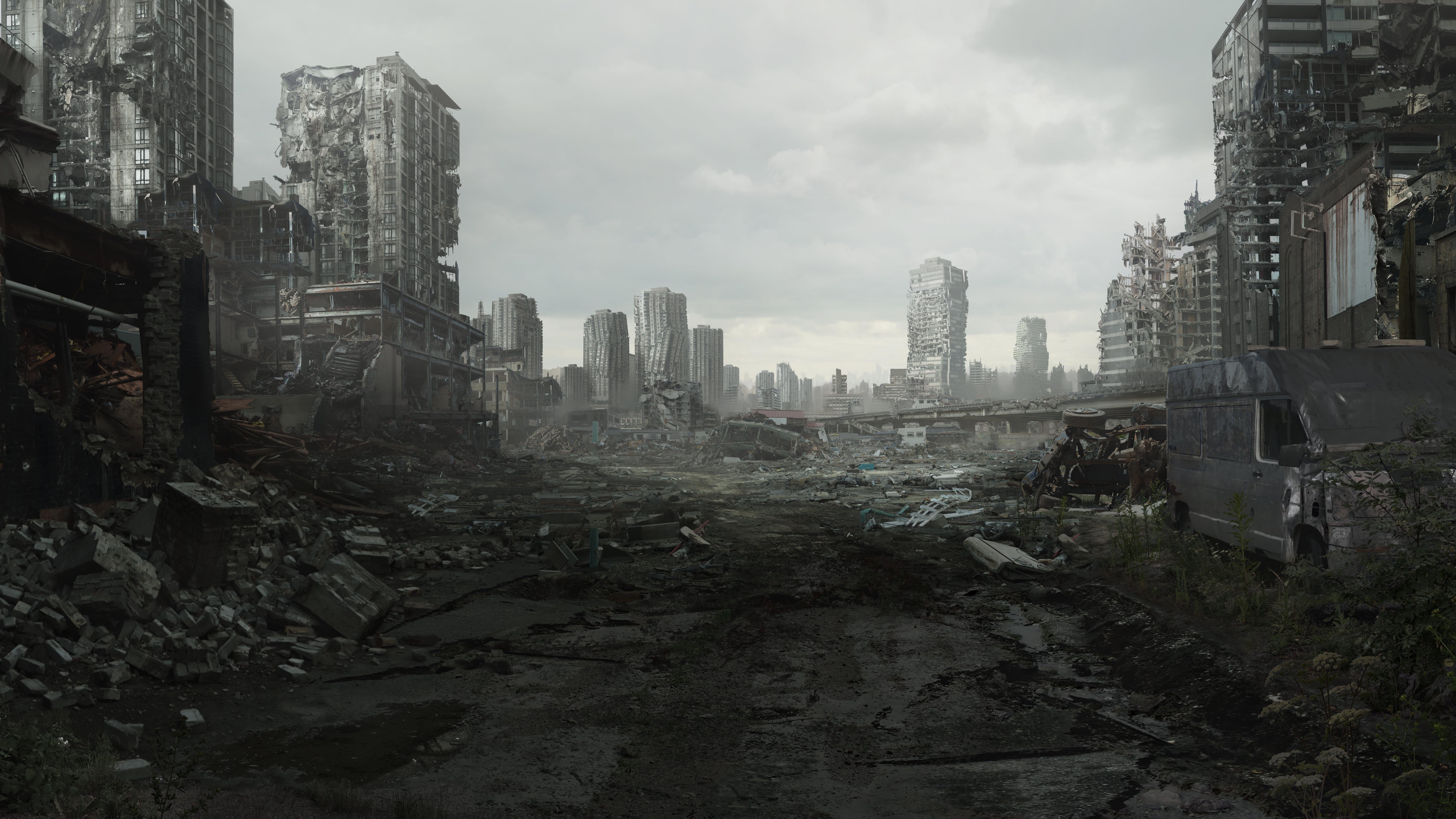 Что был сильно разрушен. Руины города. Развалины города. Город после апокалипсиса.