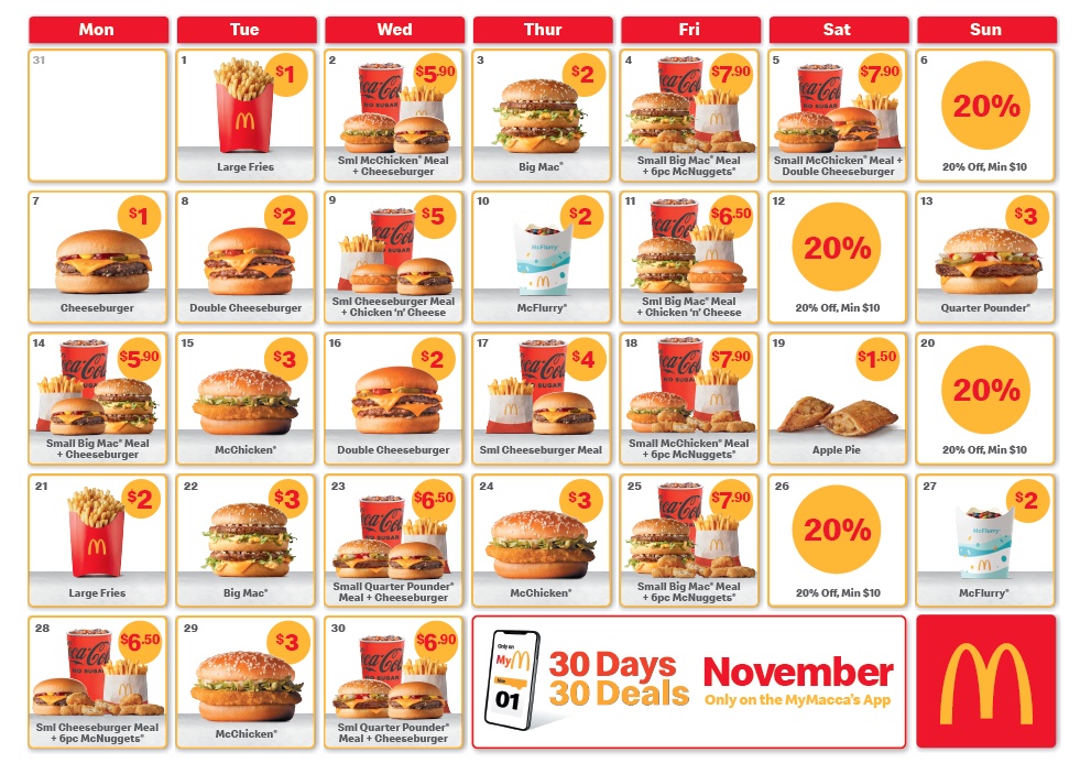 McDonald’s November Deals 2022 Every Special in 30 Days 30 Deals