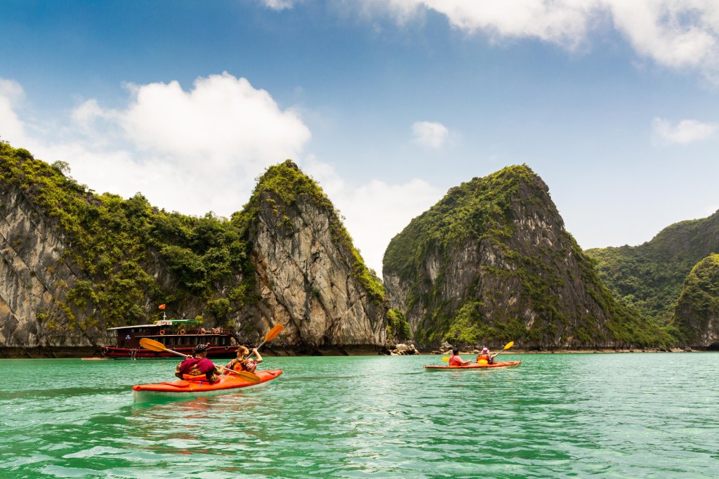 Kayaking in Halong Bay vietnam