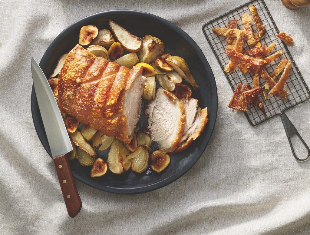 fig recipes: Roast pork with figs and pears